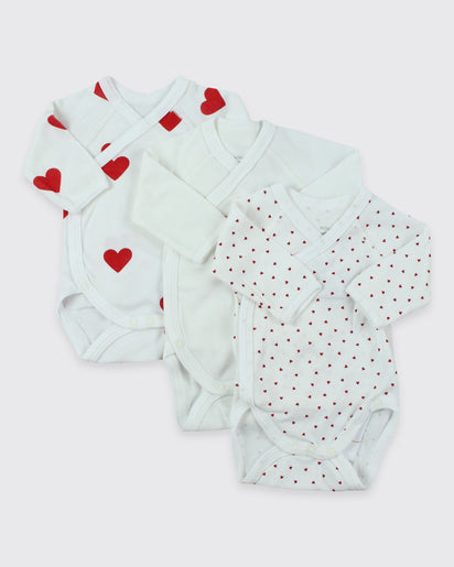 Petit Bateau, Heart Bodysuit set, 0-3 Months